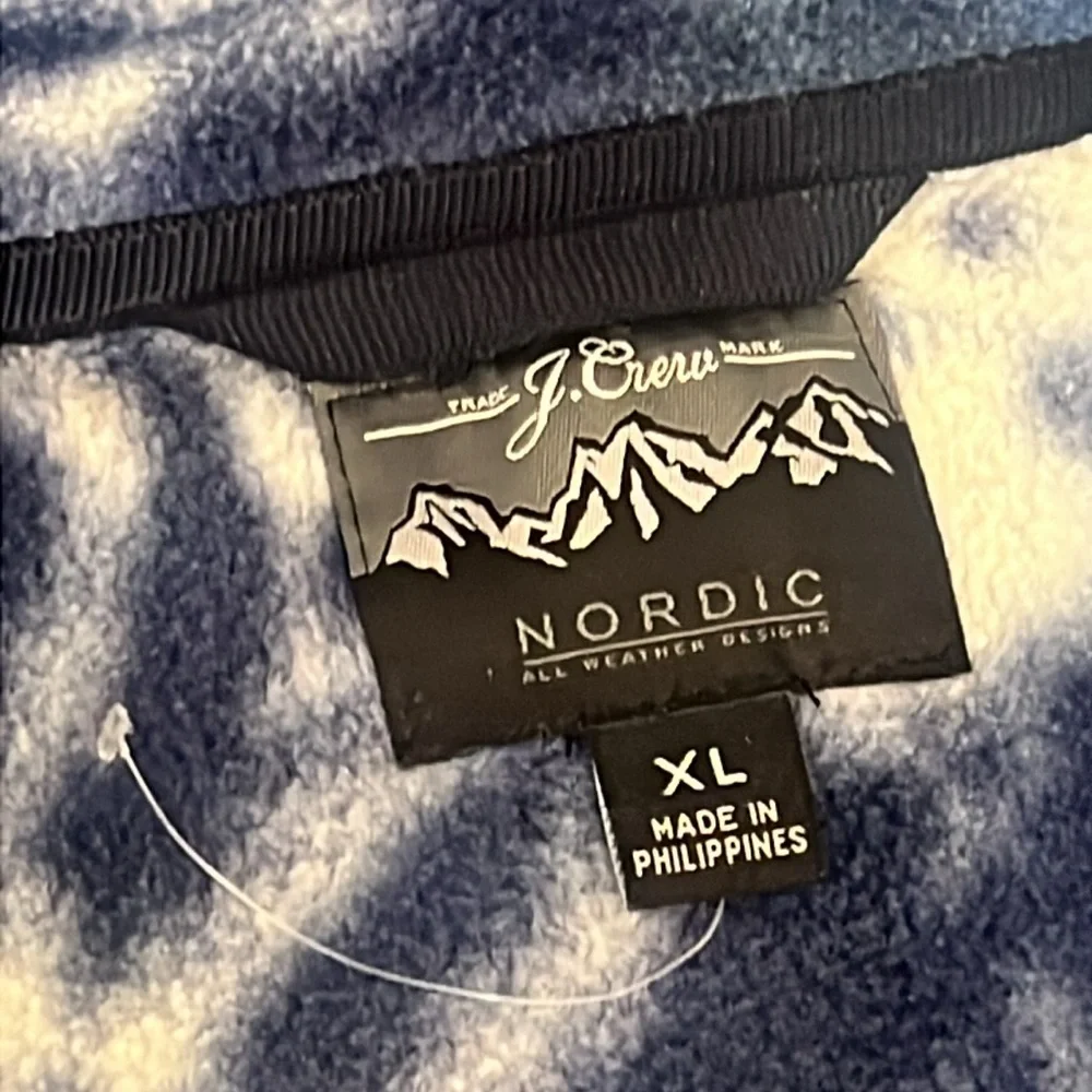 J.Crew Nordic Blue Tie Dye Polar Fleece Pullover Men’s Size Extra Large - Picture 5 of 8